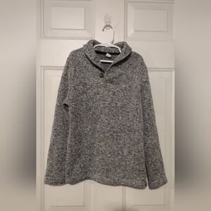 Old Navy Boy's Gray Shawl Neck Sweater With Button Size Large 10-12.